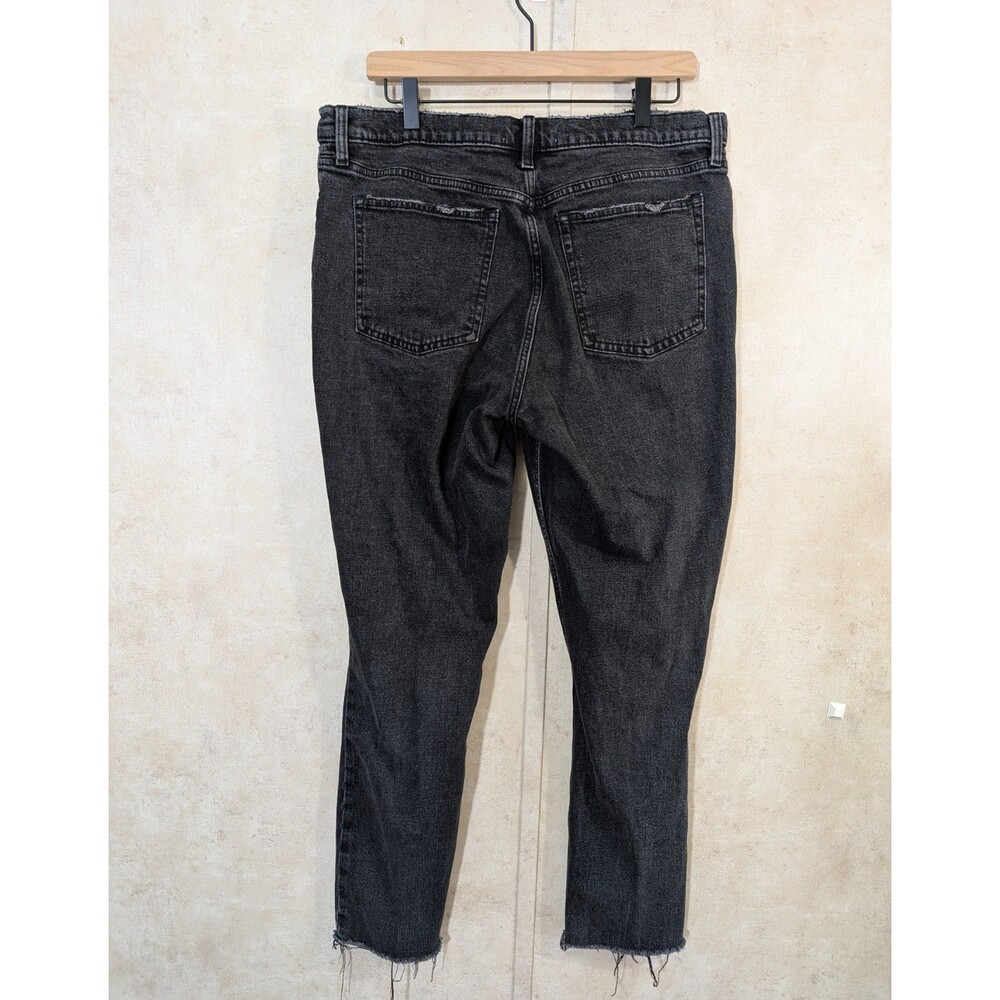Abercrombie & Fitch The Skinny High Rise Jeans Womens 32/14 Black Distress Denim - Picture 2 of 10